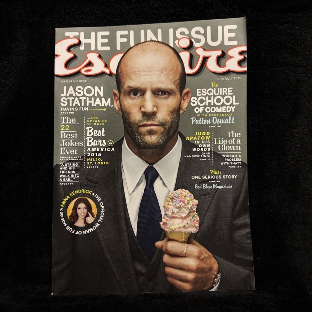ESQUIRE magazine June July 2015 Jason Statham Anna Kendrick Comedy Best Bars